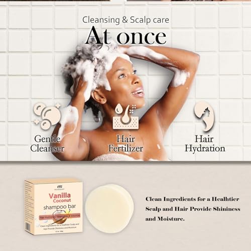 modayeri alisveriste yeni moda Vanilla Coconut Shampoo Bar - Natural Hair Care, Silky Smoothness and Nourishment, Strengthen Hair & Volumize - Paraben-Free - Tropical Aroma for All Hair Types, 3.2 oz